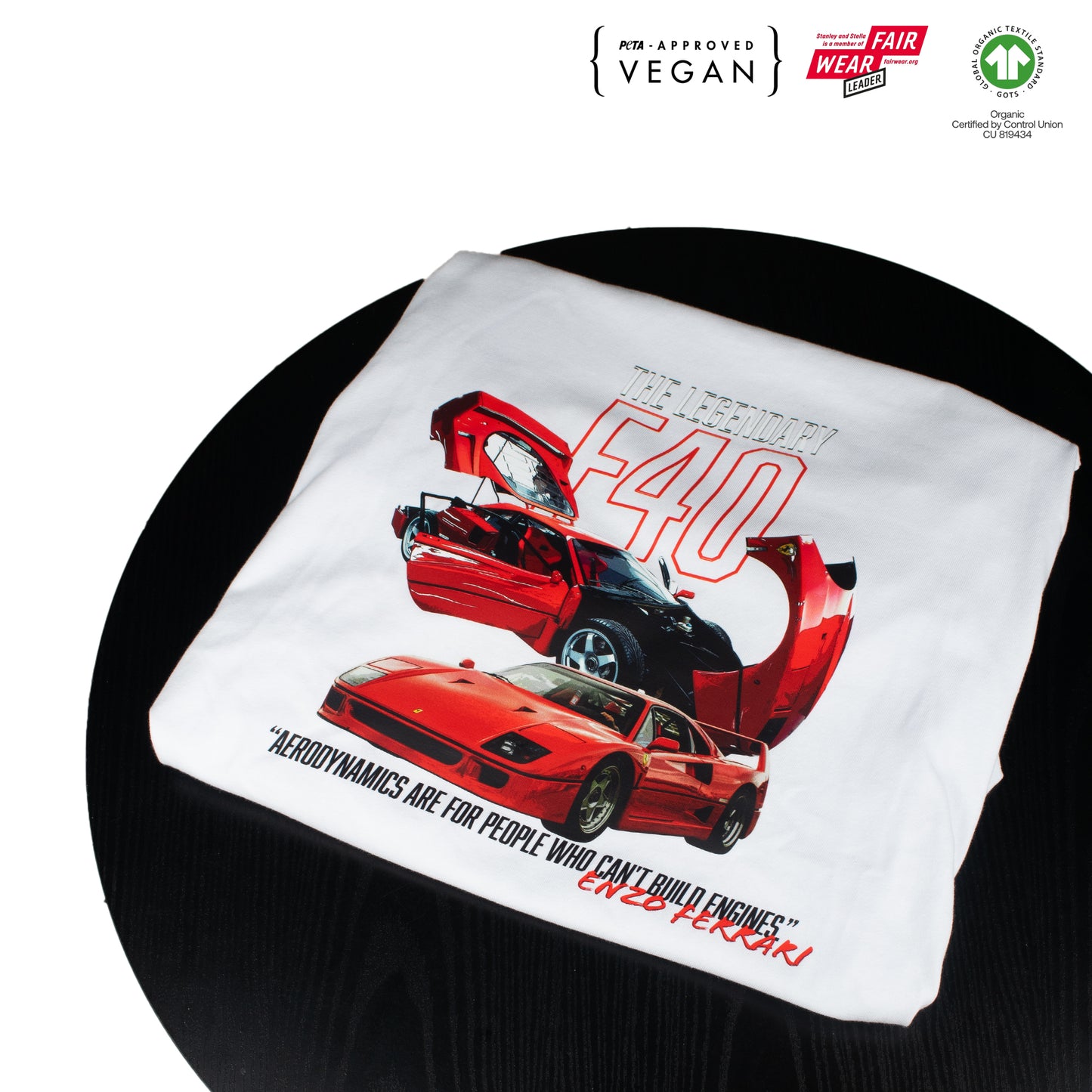 Ferrari F40 White Tee