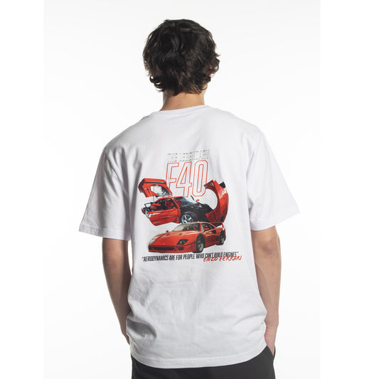 Ferrari F40 White Tee