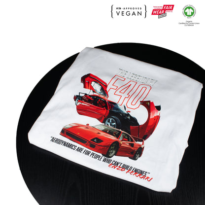 Ferrari F40 White Tee
